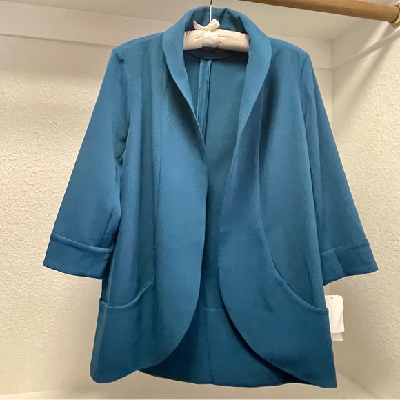 🆕Anthracite by muse Teal Shawl Oversized Blazer Sz XS - M - Picture 6 of 9